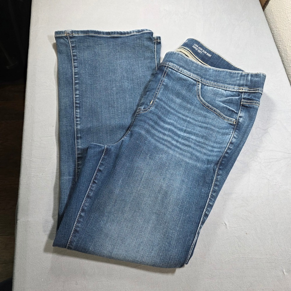 Torrid Lean Slim Boot Super Soft Blue Pull On Jeans Size 1S (14/16) Medium Wash